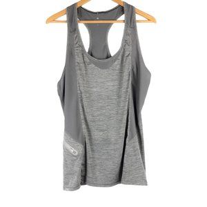 Athleta Forerunner Racerback Running Grey Tank with Pocket Size Large